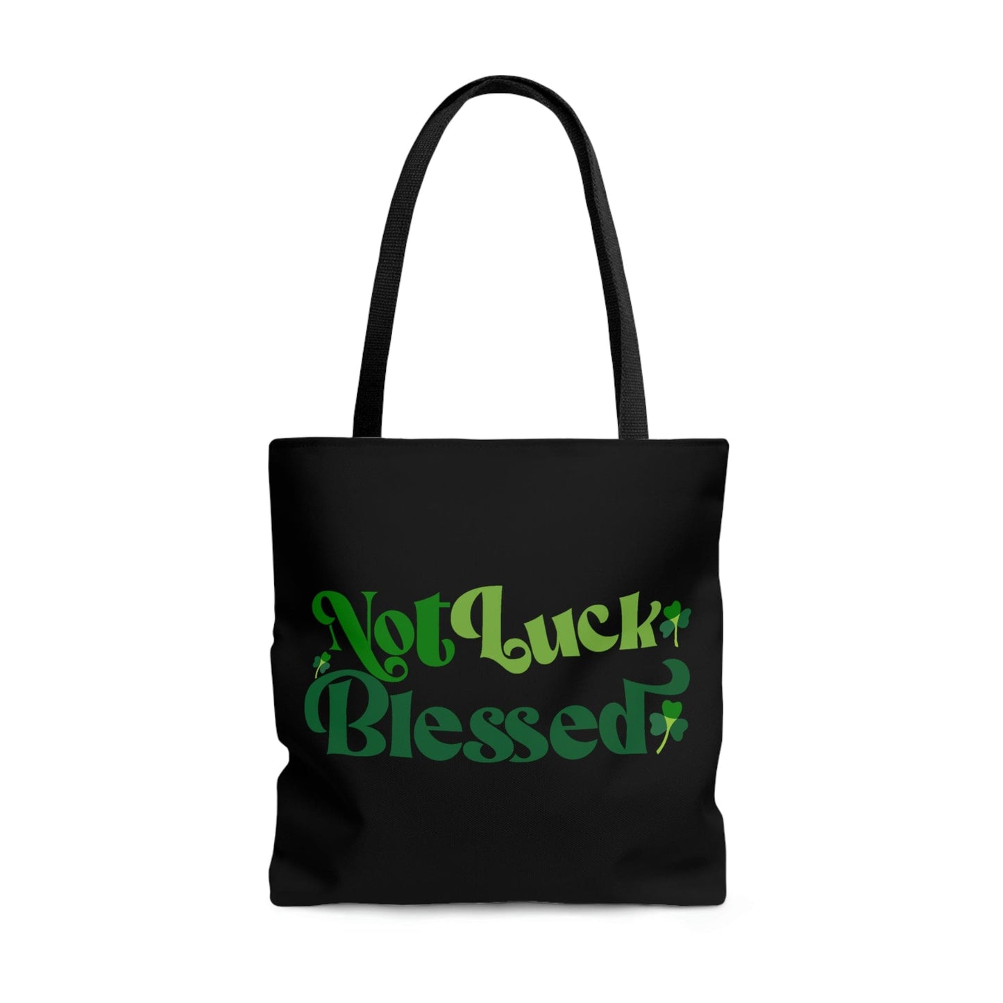 Large Tote Bag - not Luck Blessed - Word Art Inspiration