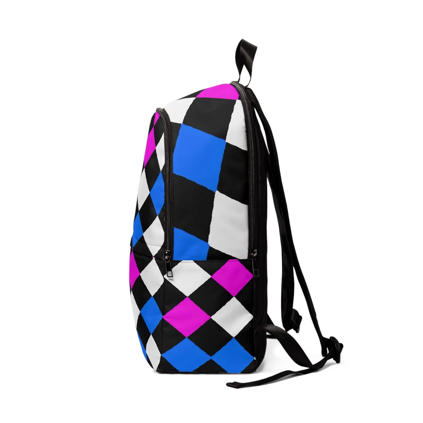 Fashion Backpack Waterproof Pink Blue Checkered Pattern
